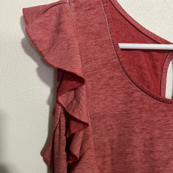 CATO Lounge Live + Well Romper with Ruffles Heathered Red Women's Size 14/16W - Picture 3 of 8